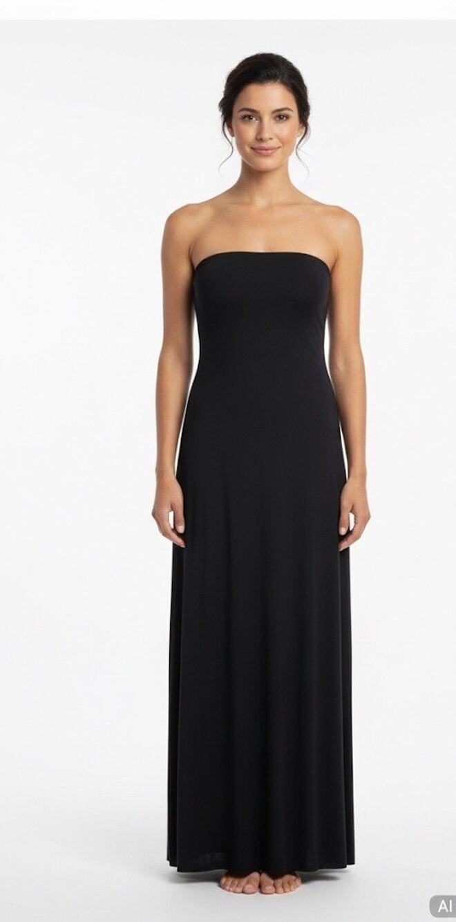 Susana Monaco NWT Long Black Sleeveless Dress Sz Med Bodycon Evening Stretchy